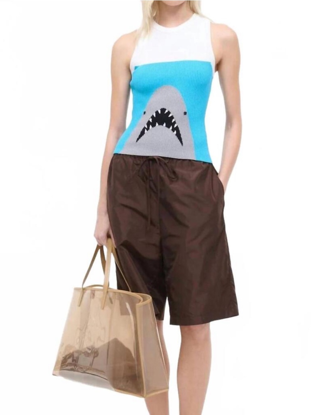 Staud Malia Shark Tank Top Crew Neck Sleeveless Pull On Size XS